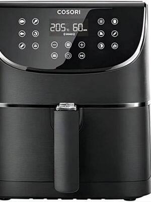 Cosori Air Fryer 5.5L XXL, Deep Fryer, Hot Air Fryer with Digital LED Touch Screen, 11 Programmes, Preheating And Keeping Warm, Shake Mode, 100 Recipe Booklet, Oil Not Included, 1700W