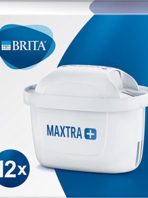 BRITA filter cartridges MAXTRA + 12 Pack - cartridge for all BRITA water filters to reduce lime, chlorine & taste-disturbing substances in tap water